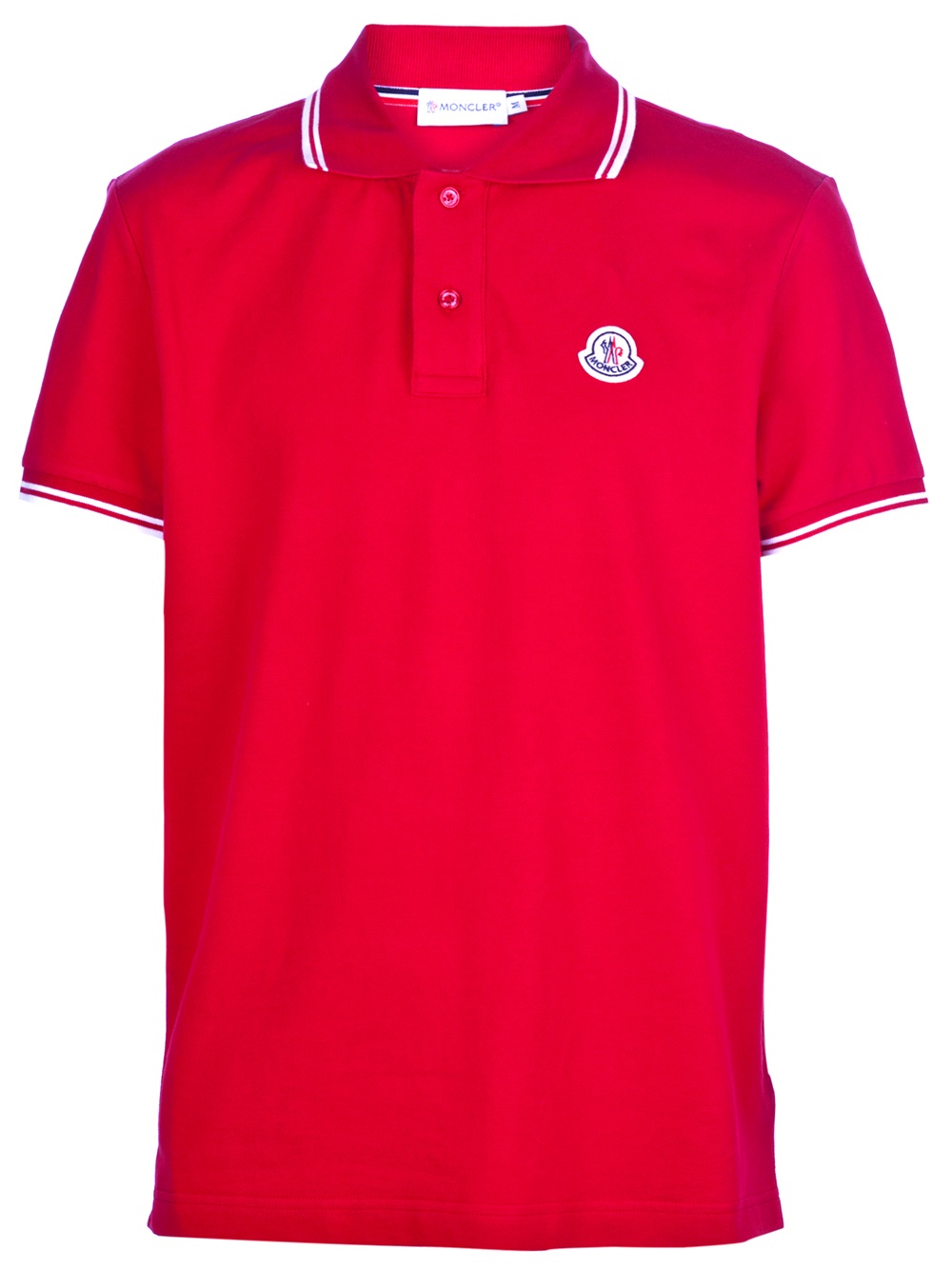 Moncler Classic Pique Polo Shirt in Red for Men | Lyst