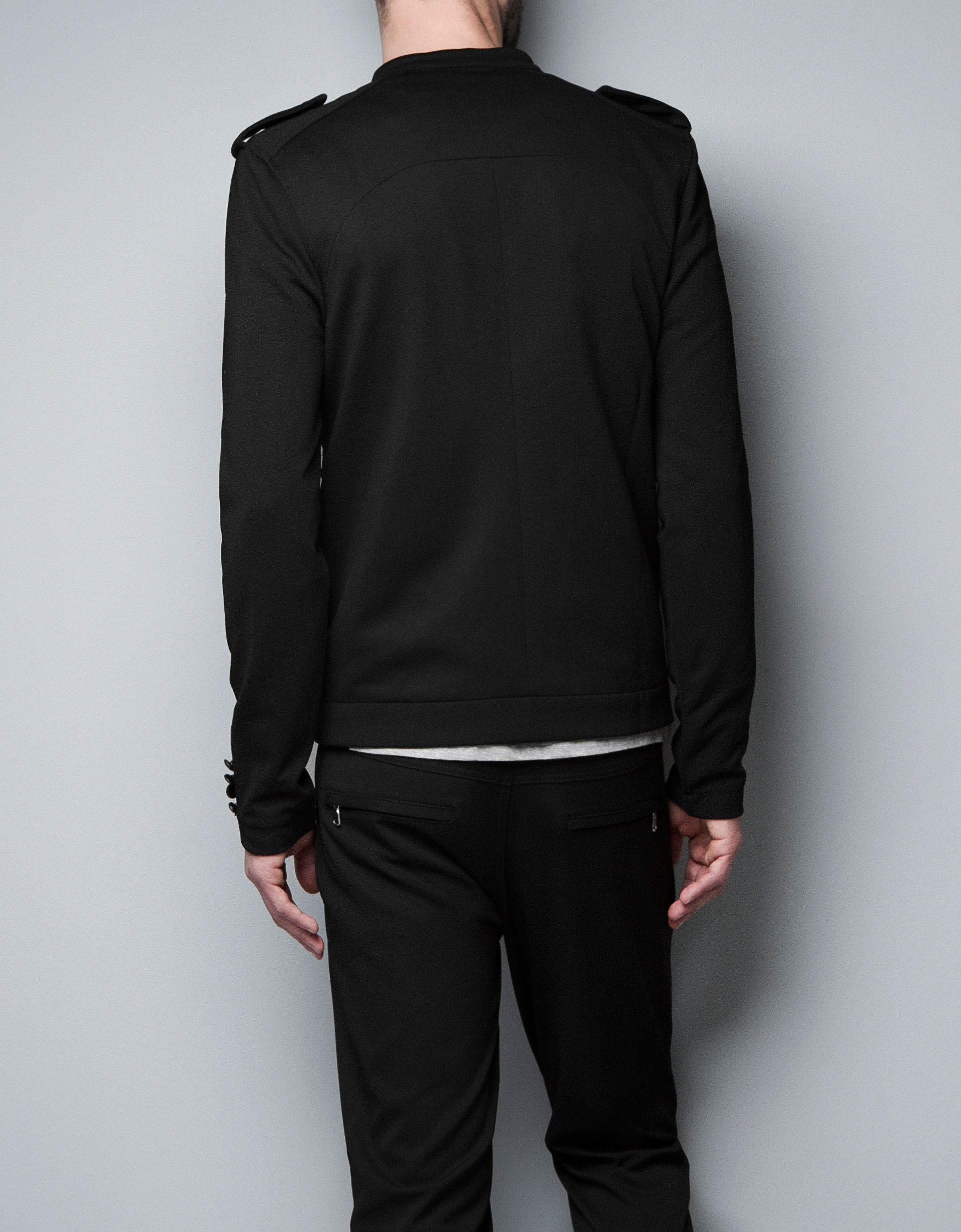 Zara Military Jacket with Epaulettes in Black for Men Lyst