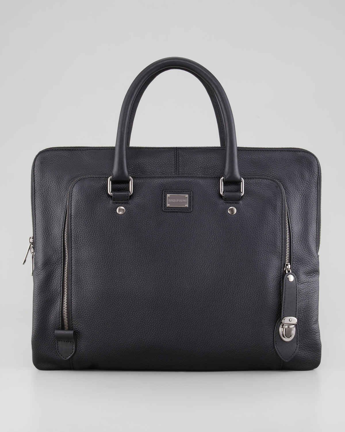 Lyst Dolce & Gabbana Leather Zip Portfolio Bag in Black for Men