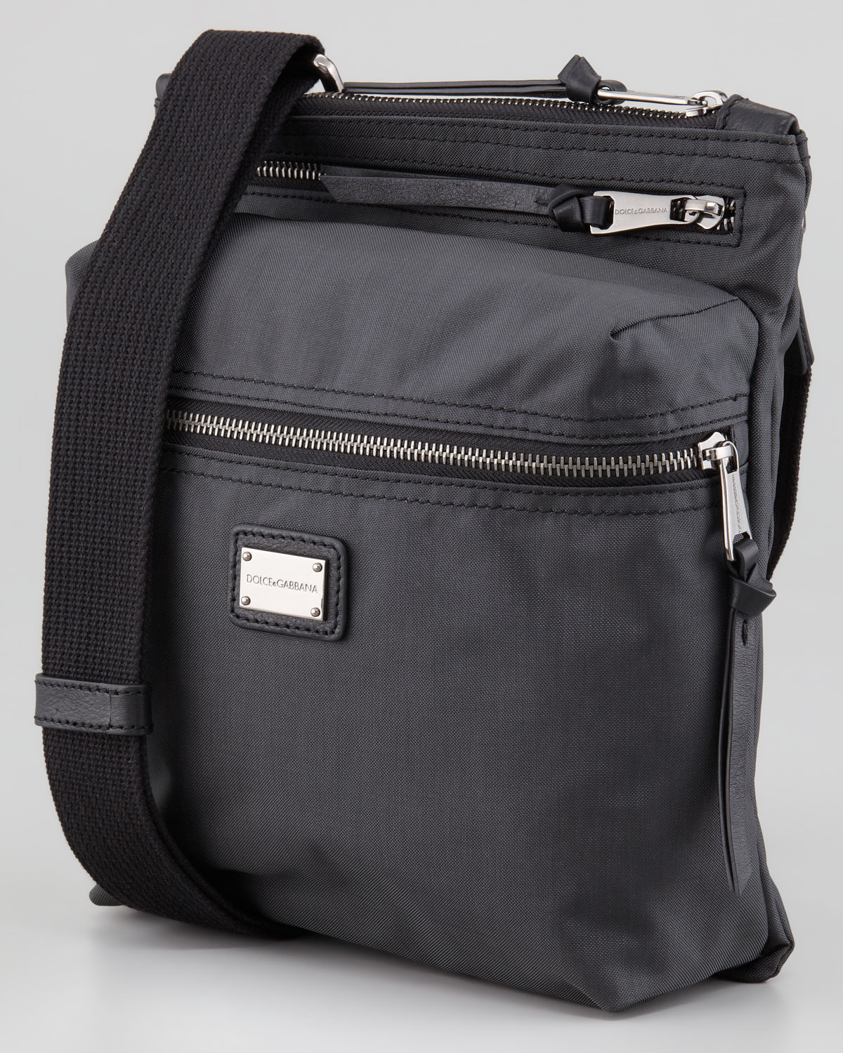 Dolce & gabbana Nylon Ziptop Messenger Bag in Gray for Men | Lyst