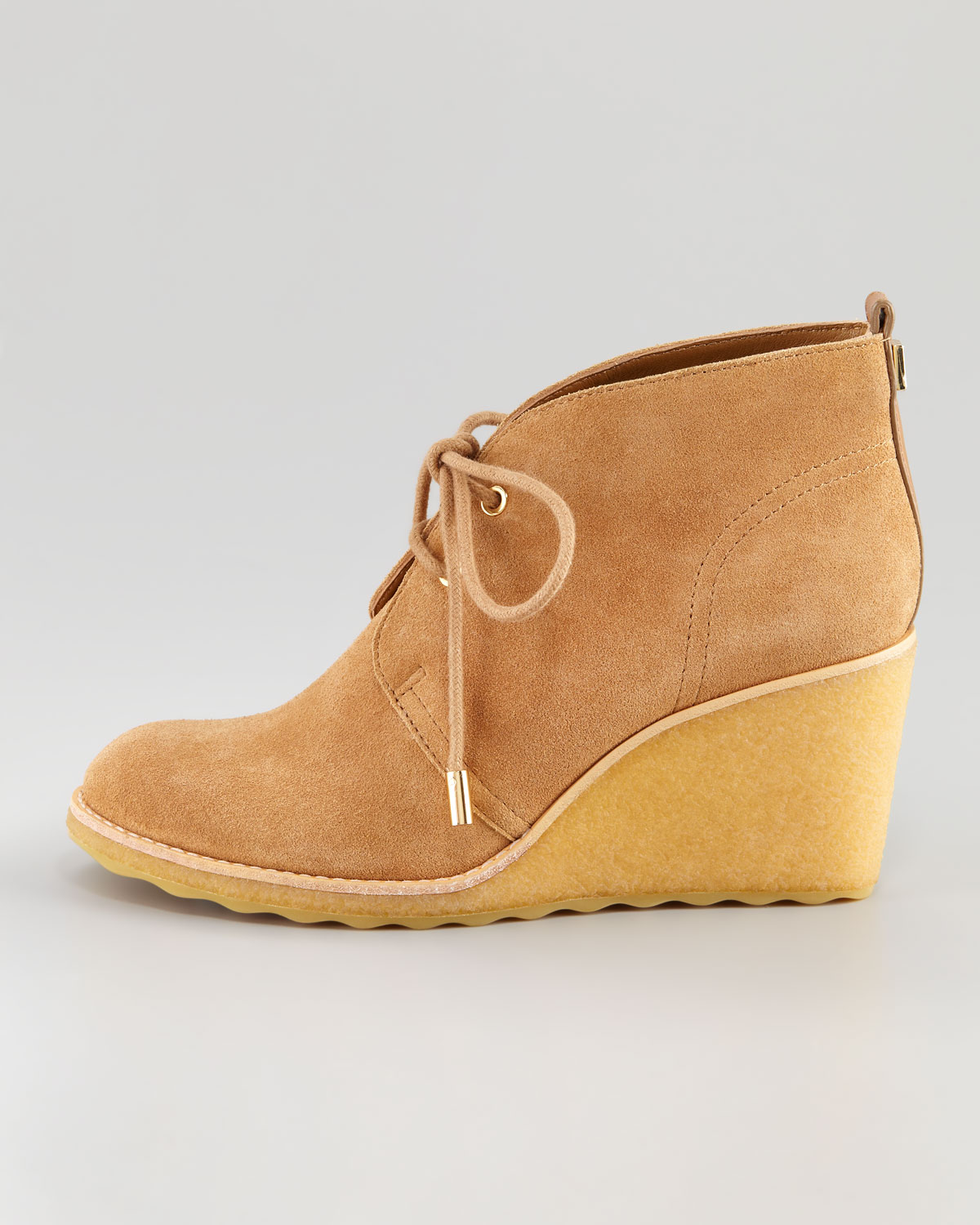 wedge lace up booties