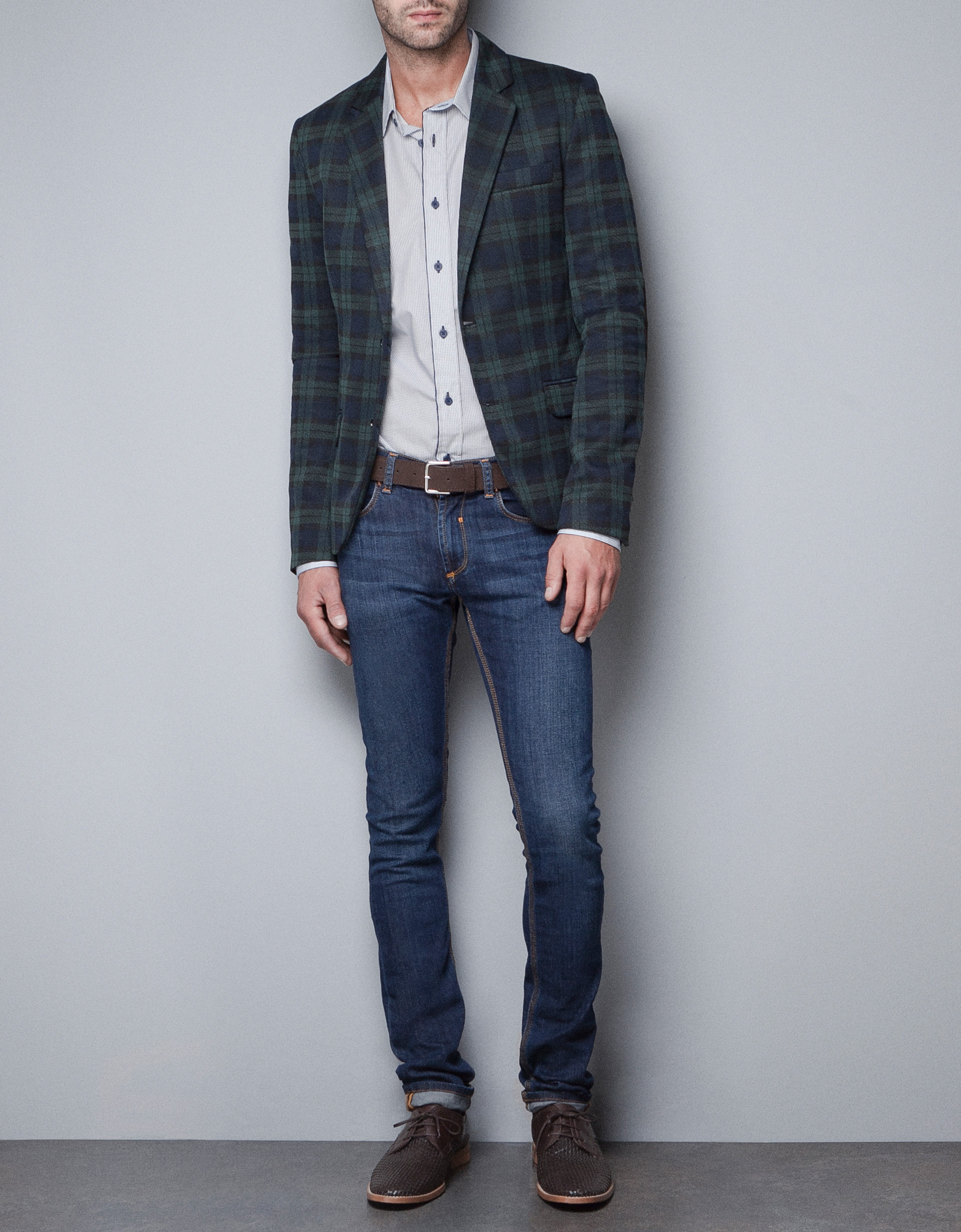 Zara Checked Blazer in Green for Men Lyst