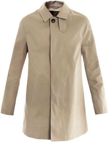 Mackintosh Dunoon Contrast collar Coat in Beige for Men | Lyst