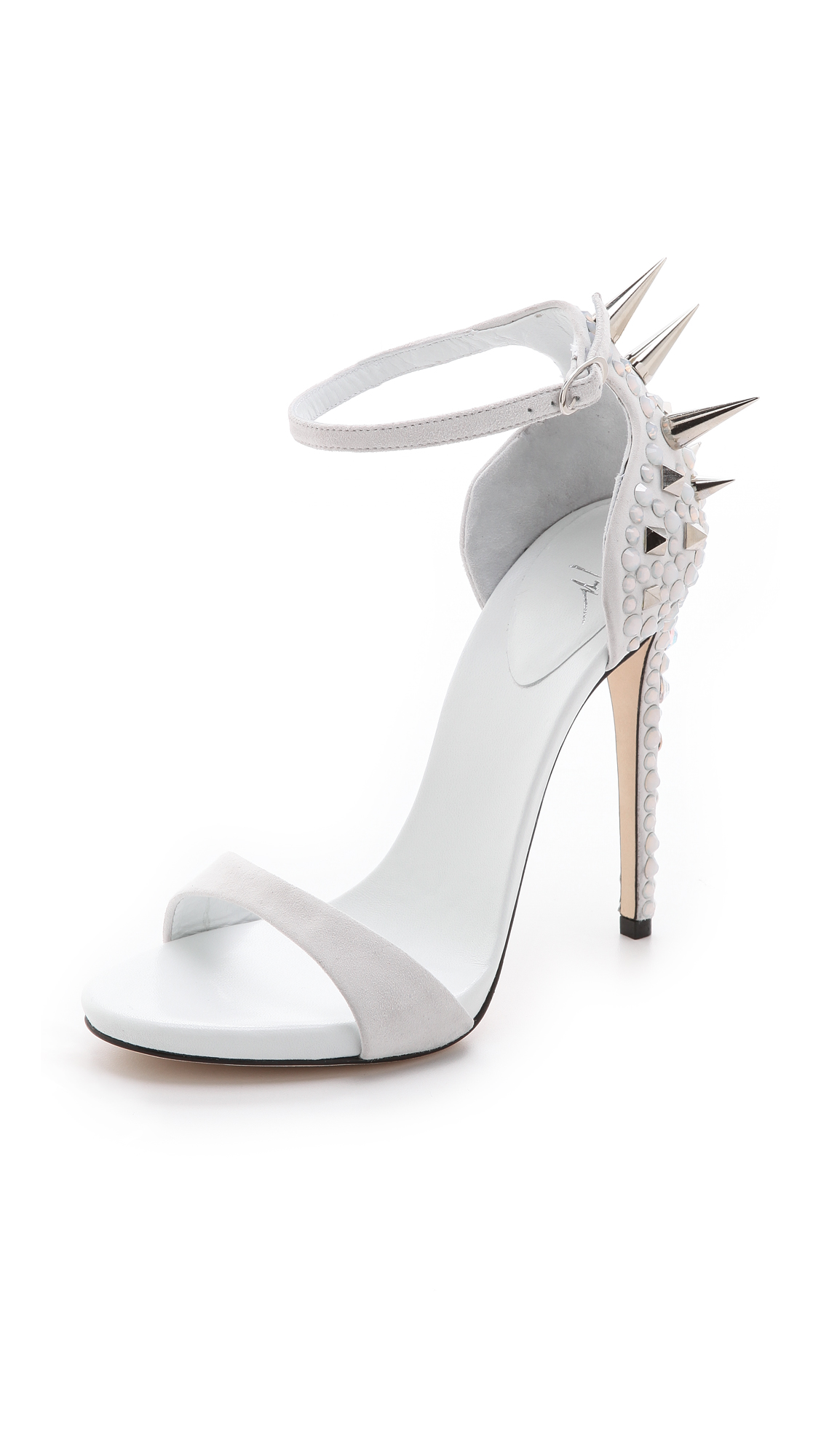 Giuseppe Zanotti Alien Crystal Spike Sandals in White | Lyst