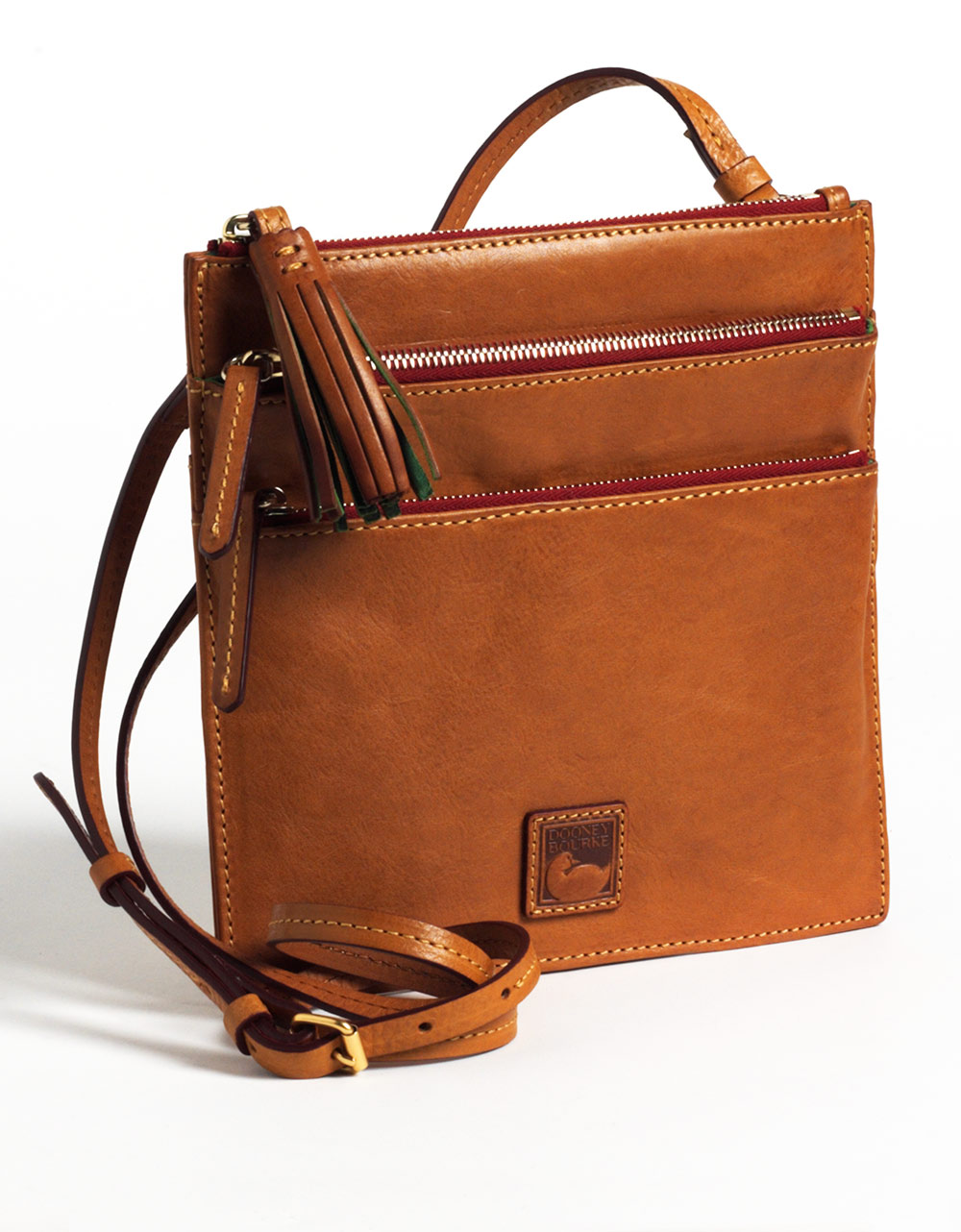 Dooney & bourke North South Triple Zip Leather Shoulder Bag Lyst