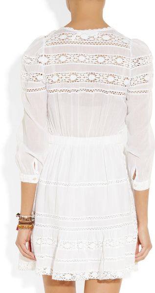 Etoile Isabel Marant Greta Lace and Cottonvoile Dress in White | Lyst