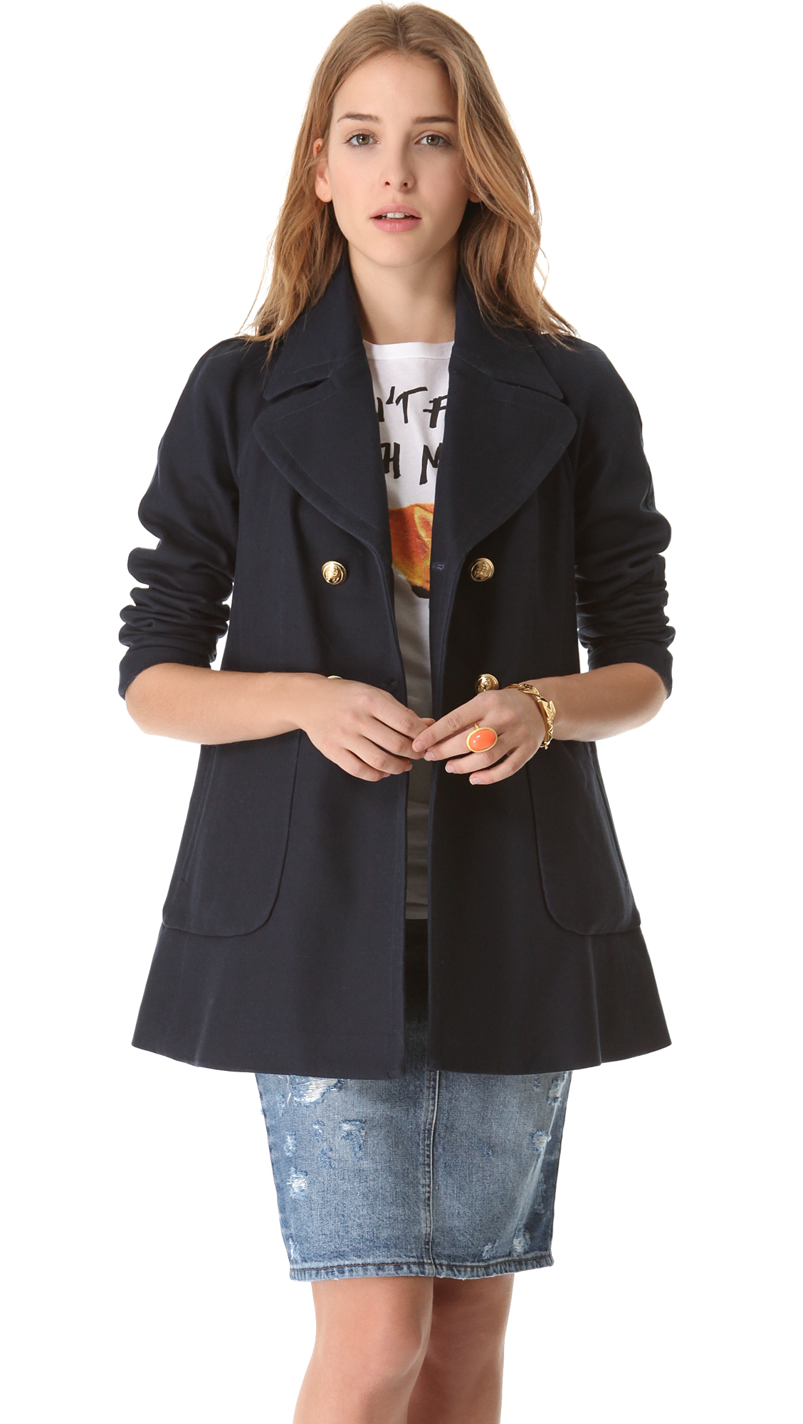 Juicy couture Two Pocket Coat in Blue | Lyst