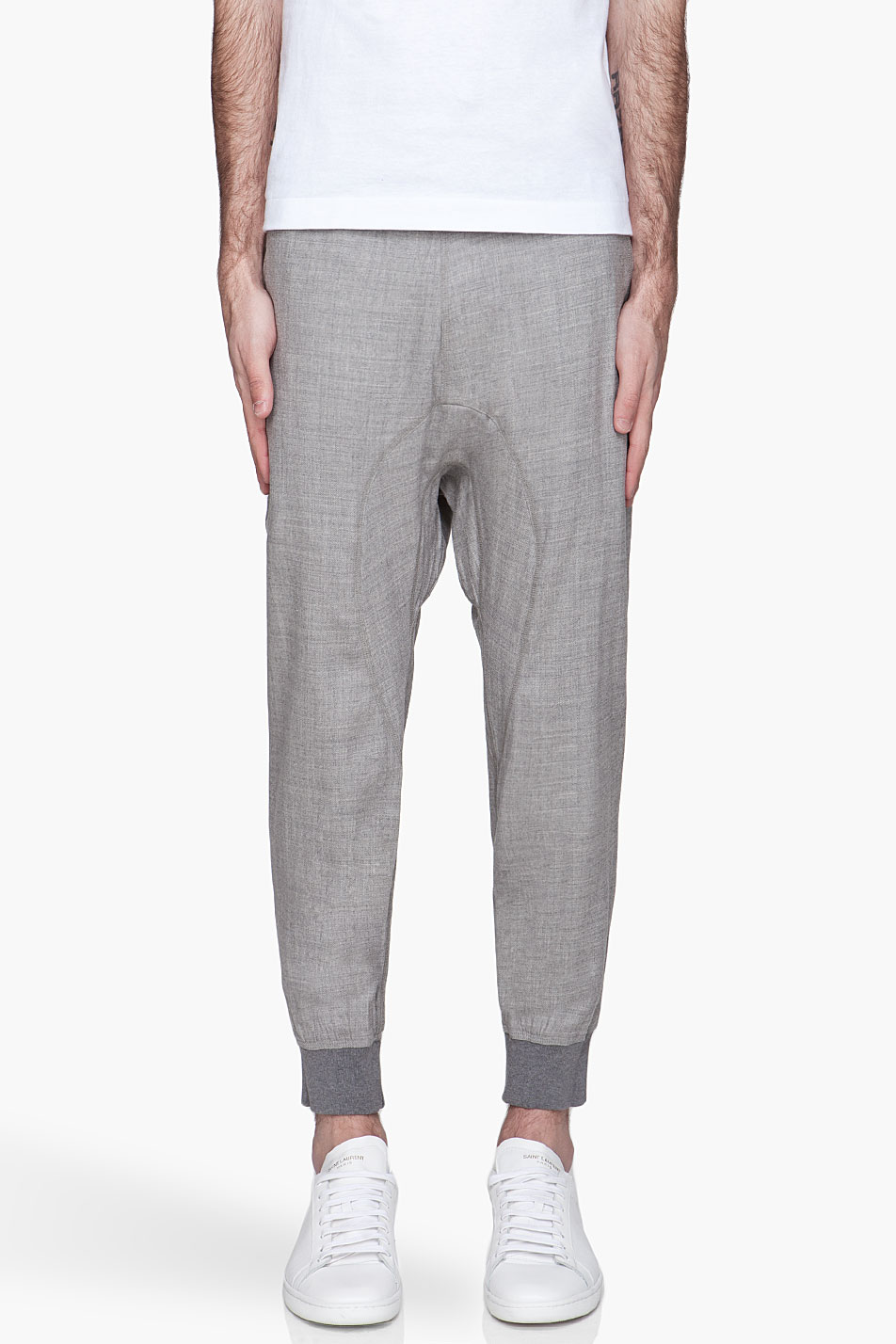 Neil Barrett Slouch Fit Creased Harem Pants in Gray for Men (grey) | Lyst