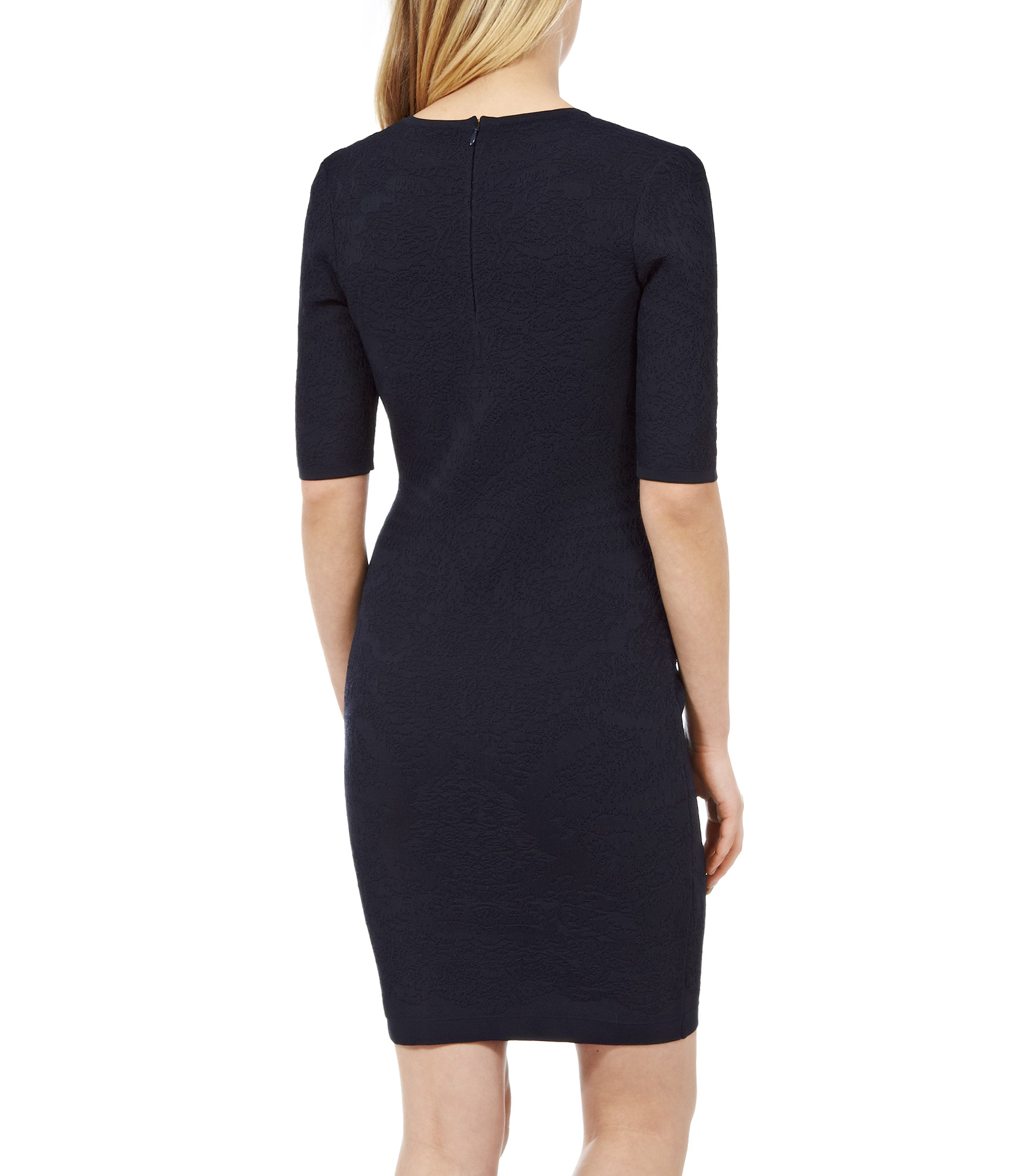 Lyst Reiss Bunny Textured Knit V Neck Dress in Blue