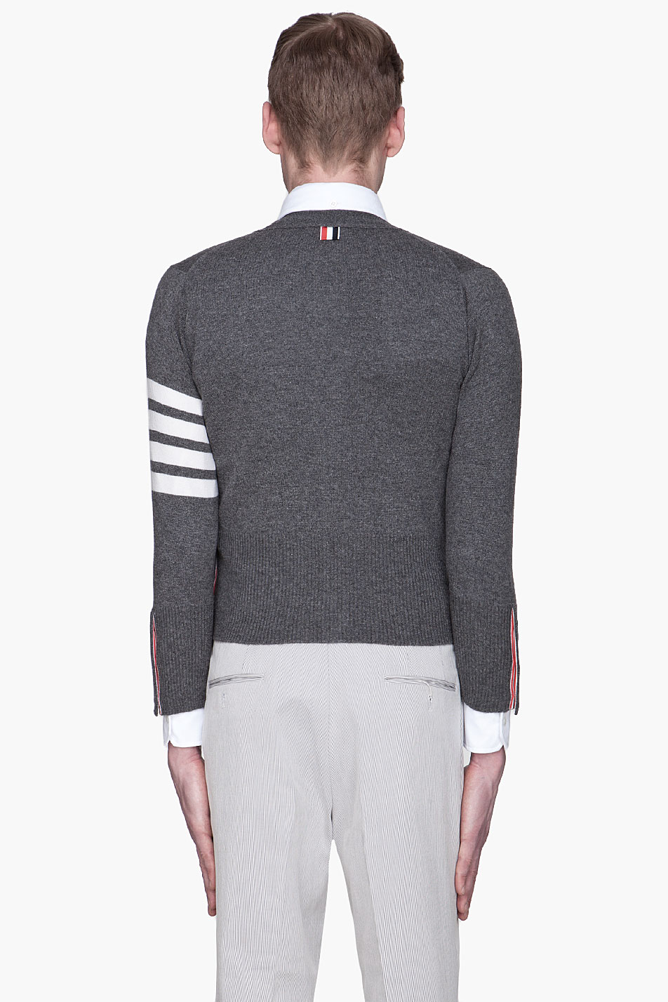 Thom browne Charcoal Grey Classic Cashmere Cardigan in Gray for Men | Lyst