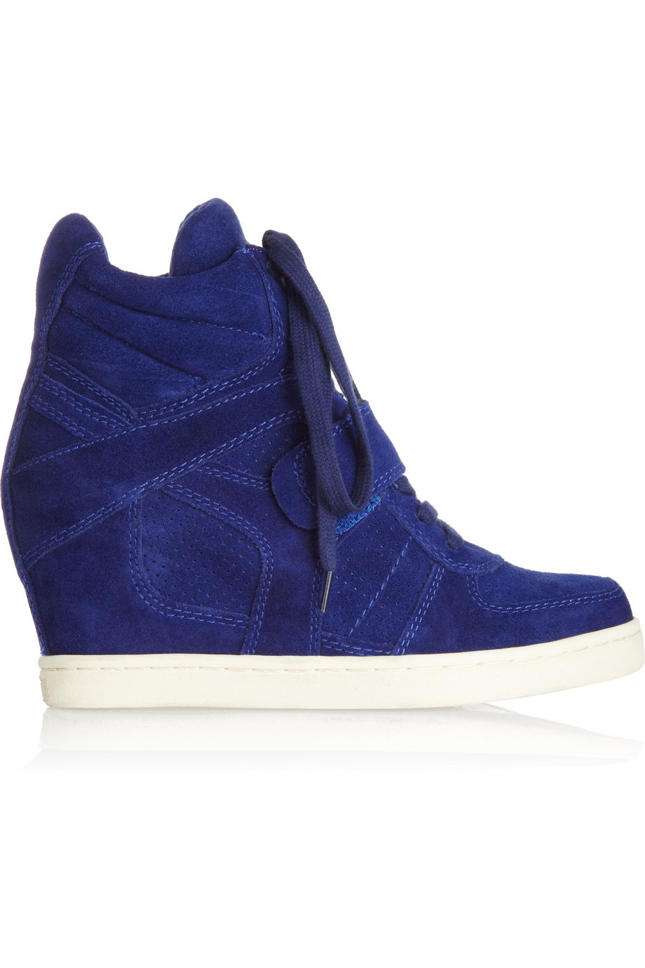 Ash Cool Suede Wedge Hightop Sneakers in Blue | Lyst