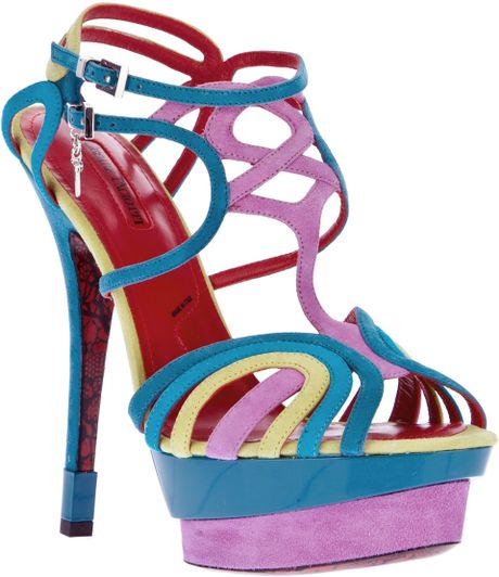 Cesare Paciotti Interwoven Strappy Sandal in Multicolor (multicoloured ...