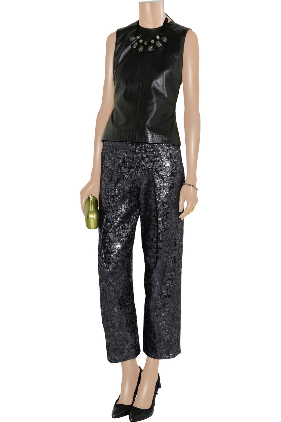 navy blue sequin pants
