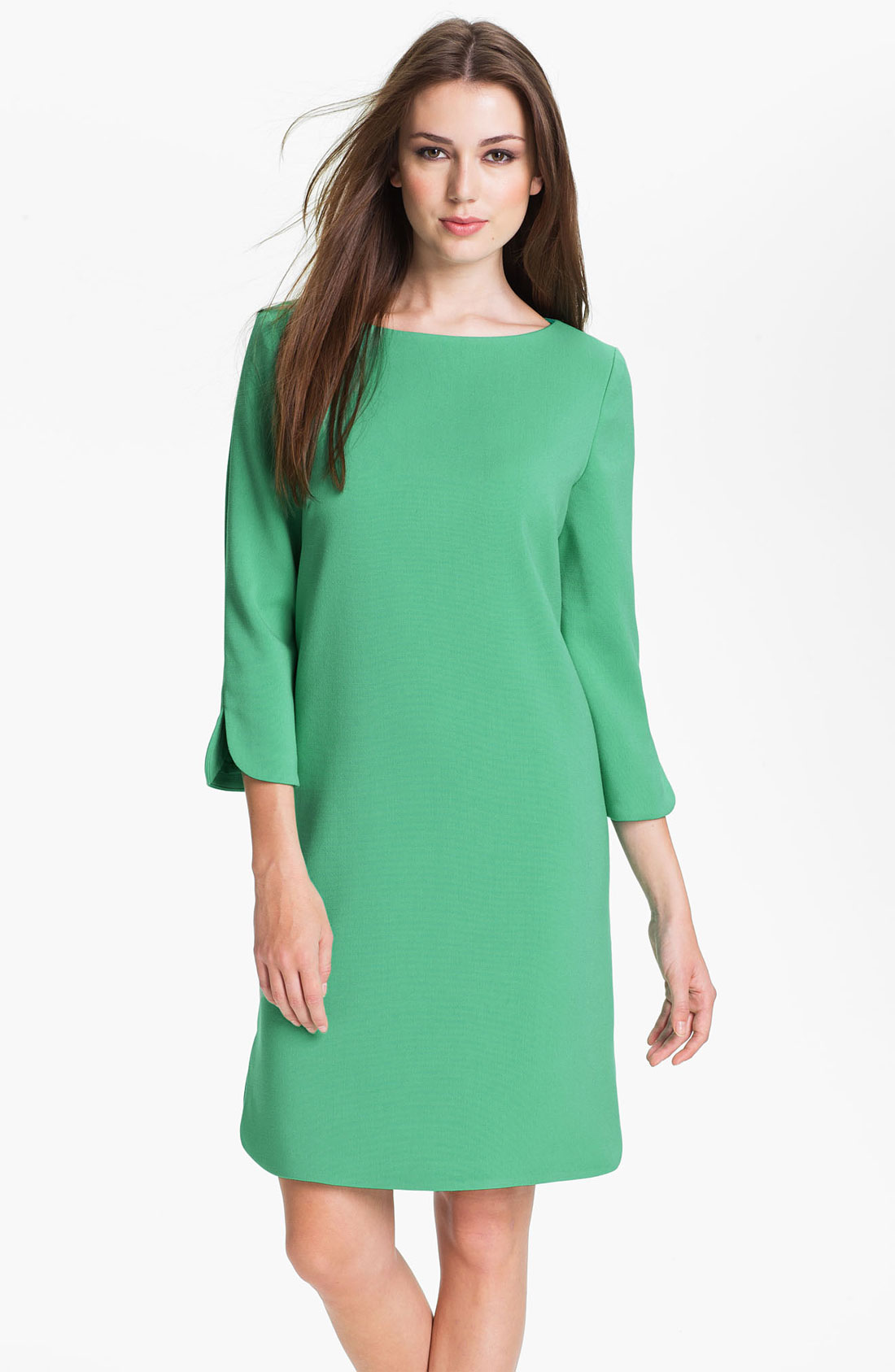 Eliza J Split Cuff Boatneck Shift Dress in (end of color list mint) | Lyst