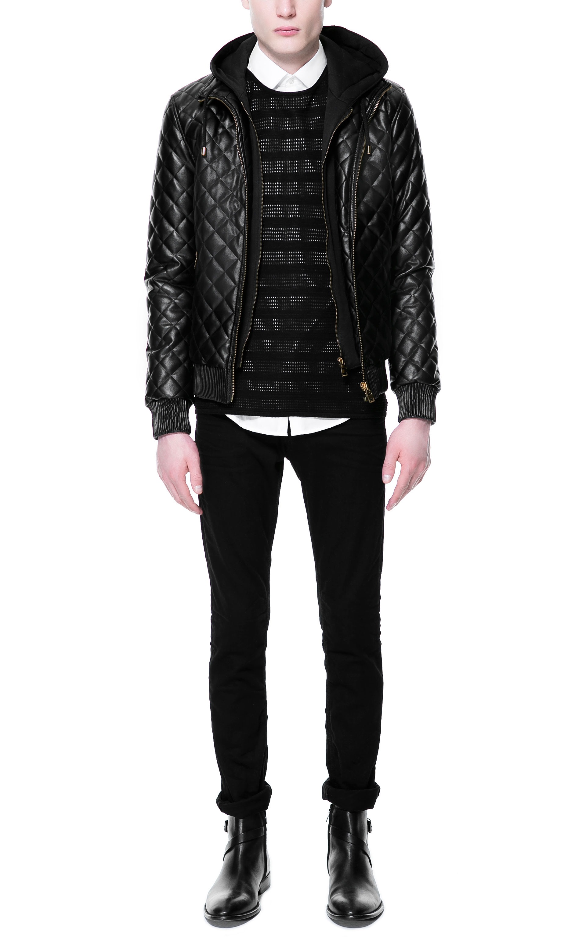Black Quilted Leather Jacket Zara Modern Fashion Photo Blog Black Quilted Leather Jacket Zara