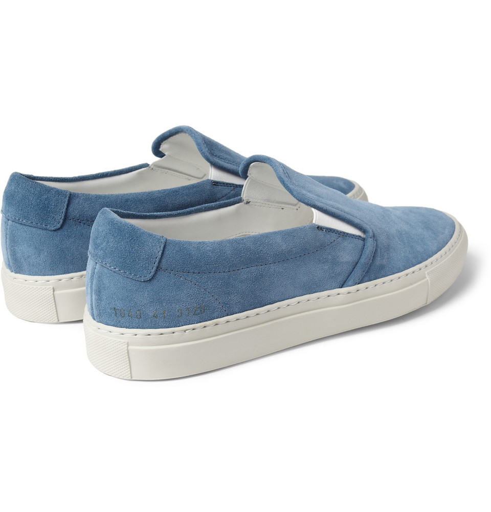 Common projects Suede Slipon Sneakers in Blue for Men | Lyst