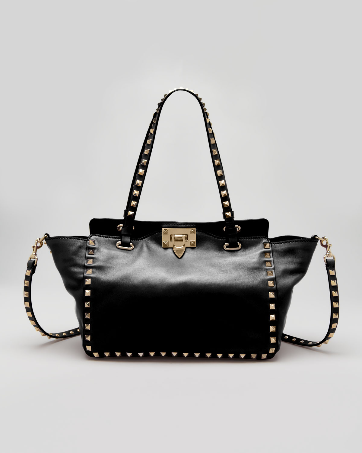 Valentino Rockstud Mini Tote Bag Black in Black | Lyst