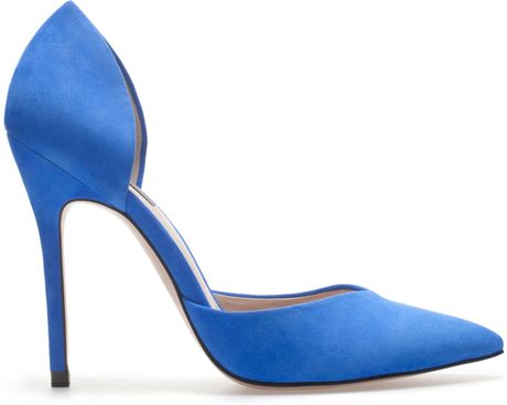Zara High Heel Vamp Shoe in Blue (electric blue) | Lyst