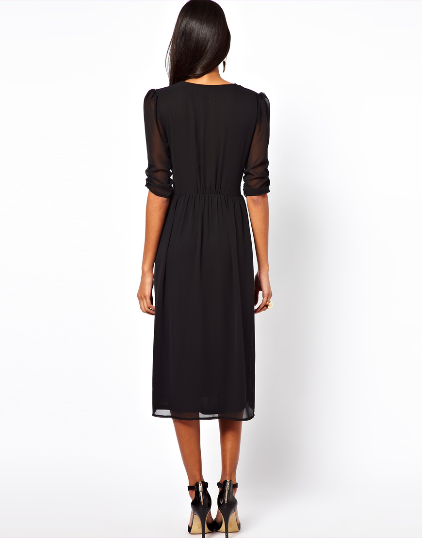 midi dress ruched waist