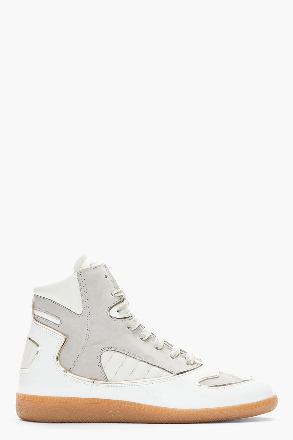 Maison Margiela White Grey Leather Cadillac Sneakers in White for Men ...