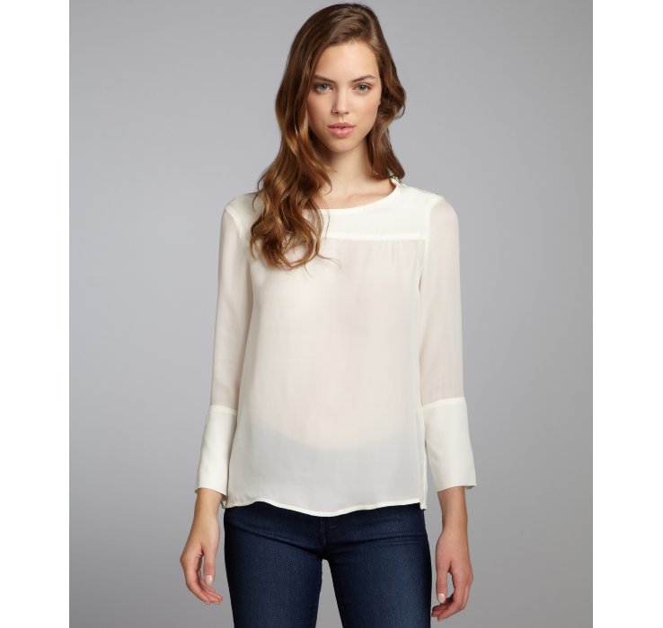 Lyst - Marc By Marc Jacobs Marshmallow Silk Zip Shoulder Three Quarter ...