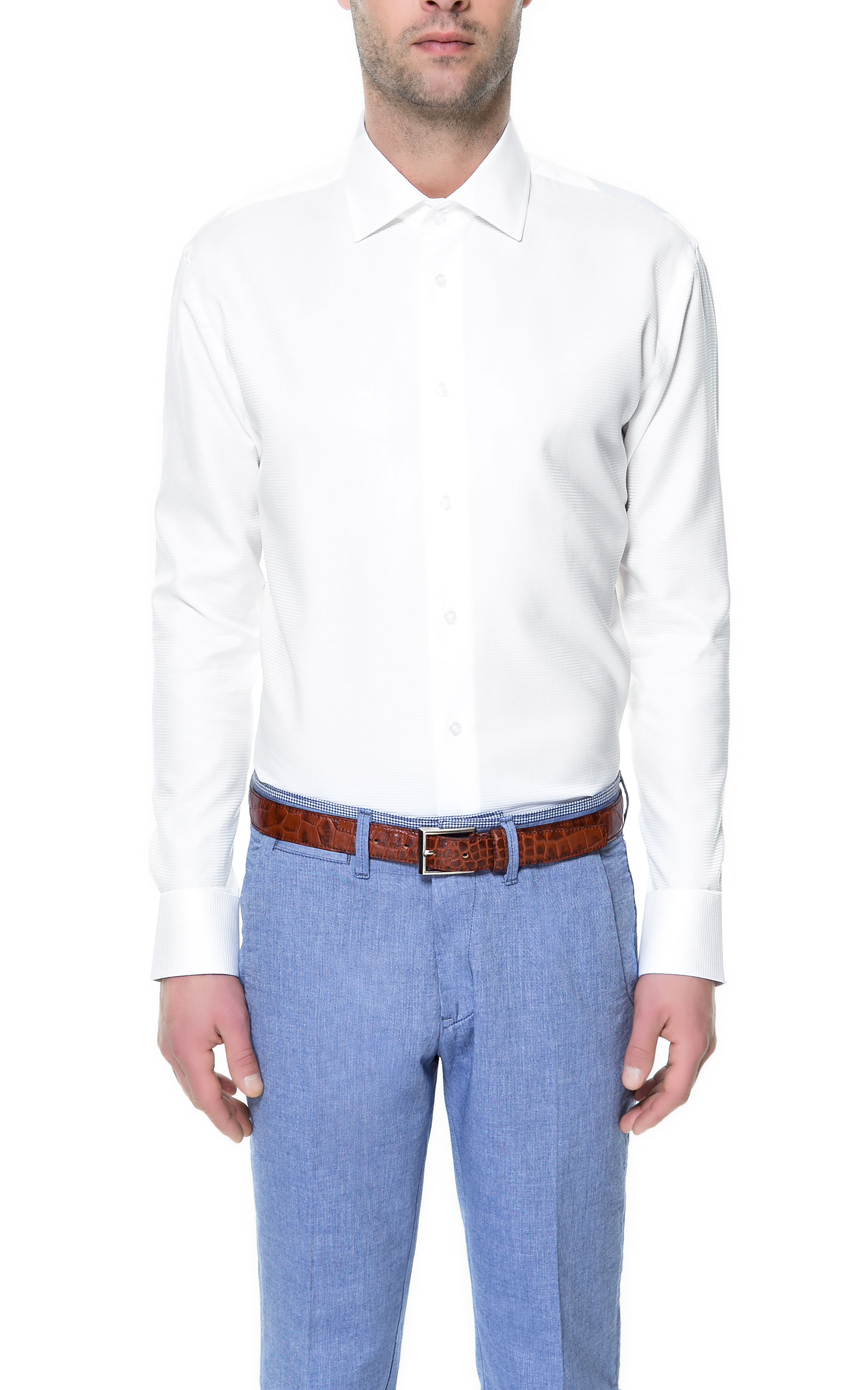 Zara Horizontal Stripe Shirt in White for Men | Lyst