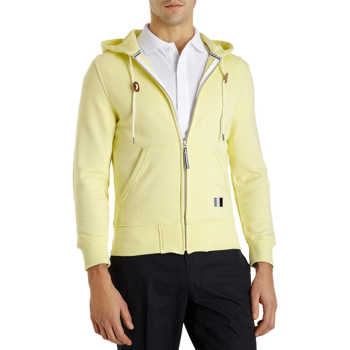 Lyst Thom Grey Zip Front Hoodie in Yellow for Men