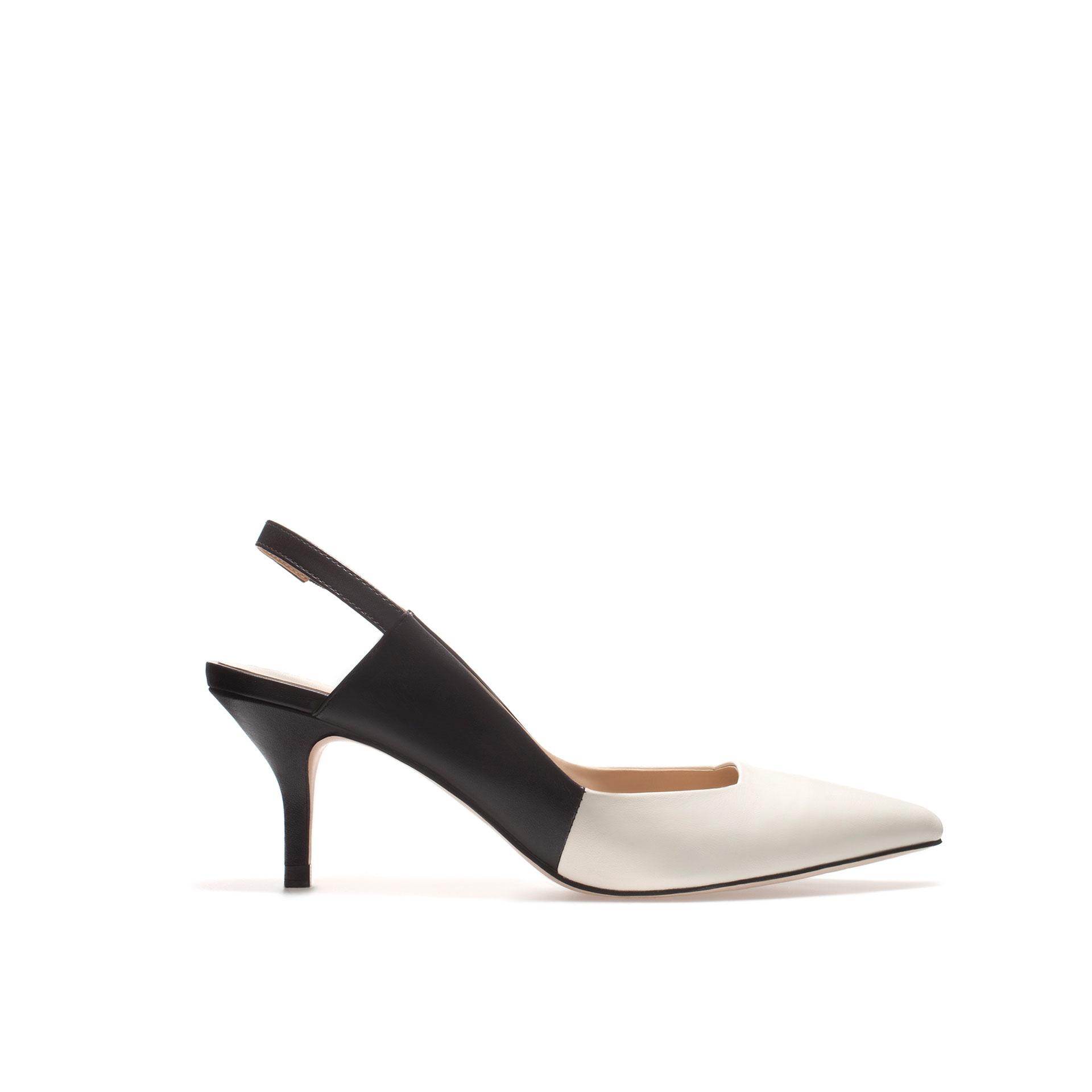 Zara Sling Back Kitten Heel Shoe in Black Lyst