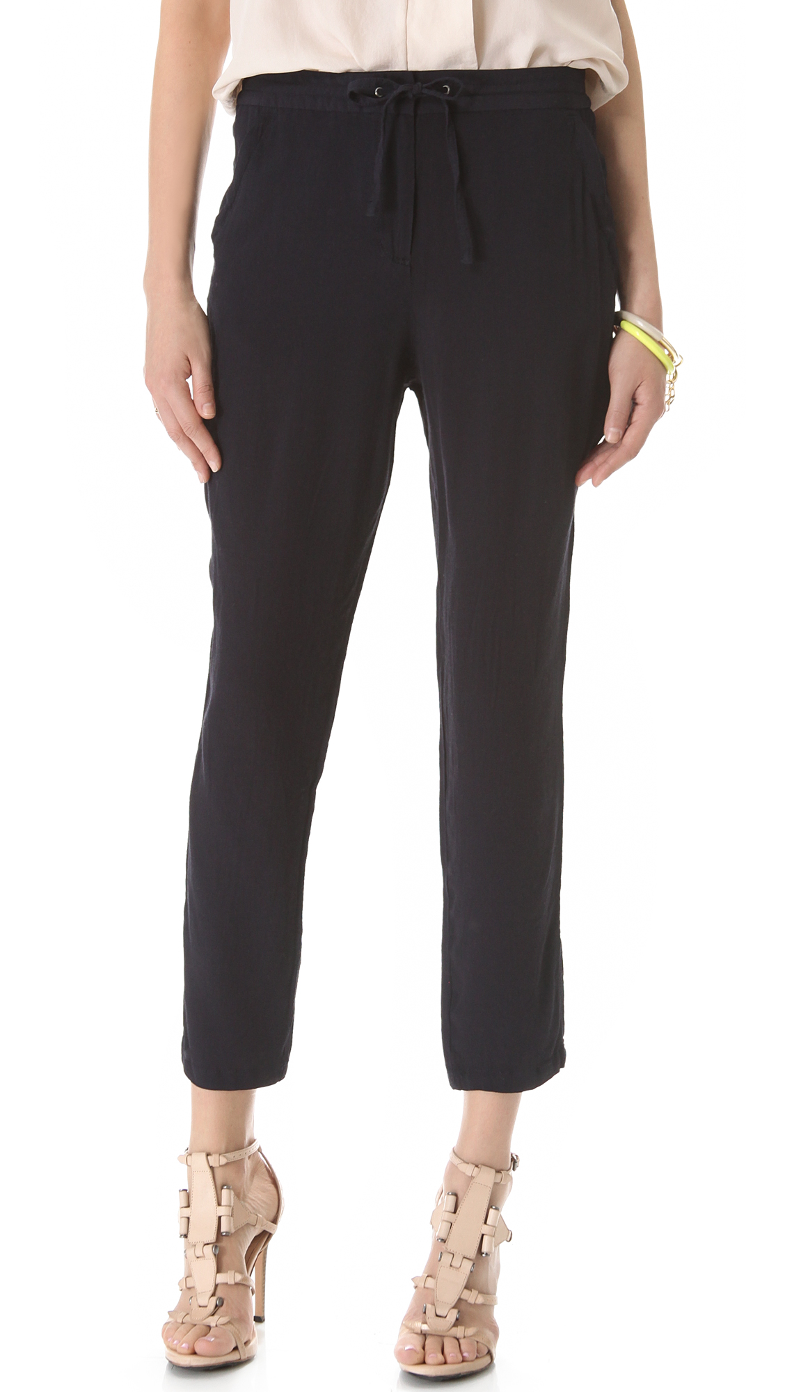 Dkny Pure Dkny Drawstring Pants in Black | Lyst