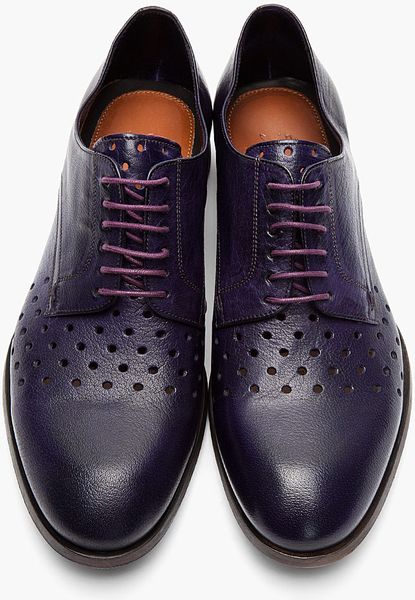 Paul Smith Purple Dip Dyed Perforated Leather Seagal Derbys in Purple ...