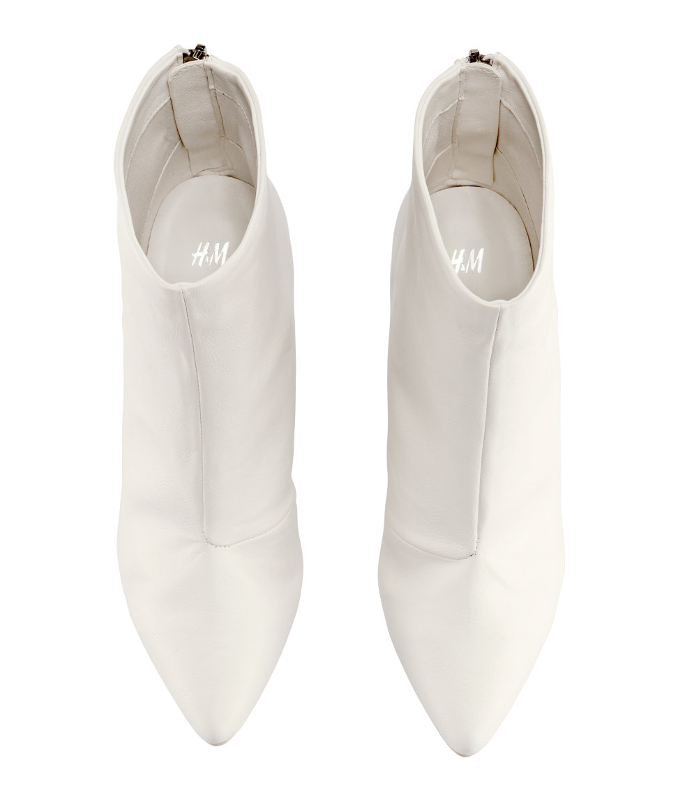 h&m white ankle boots