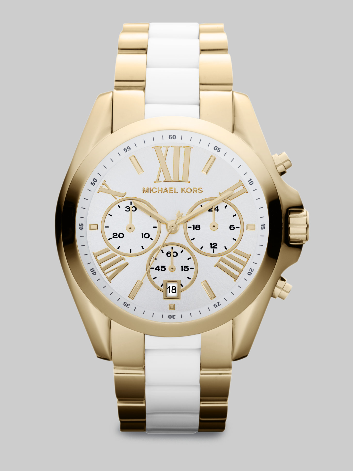 Michael kors Goldtone Stainless Steel Ceramic Chronograph Watch in