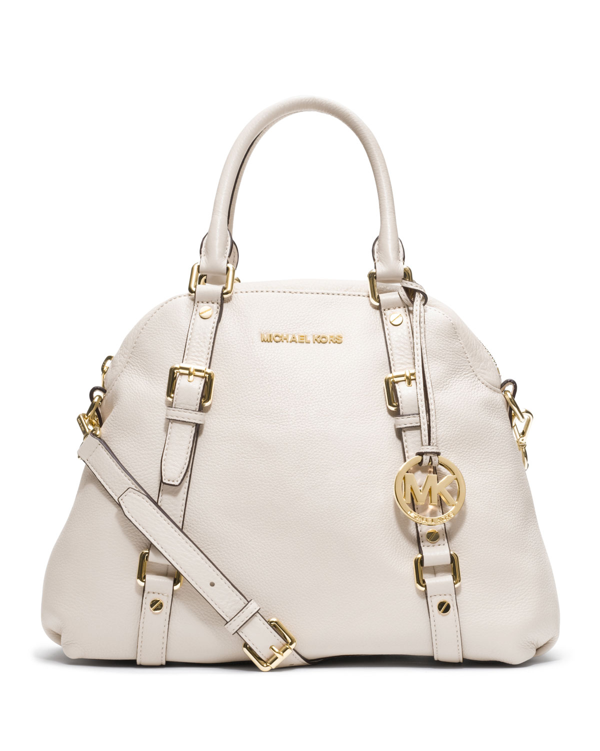 Lyst Michael Kors Large Bedford Bowling Satchel In White