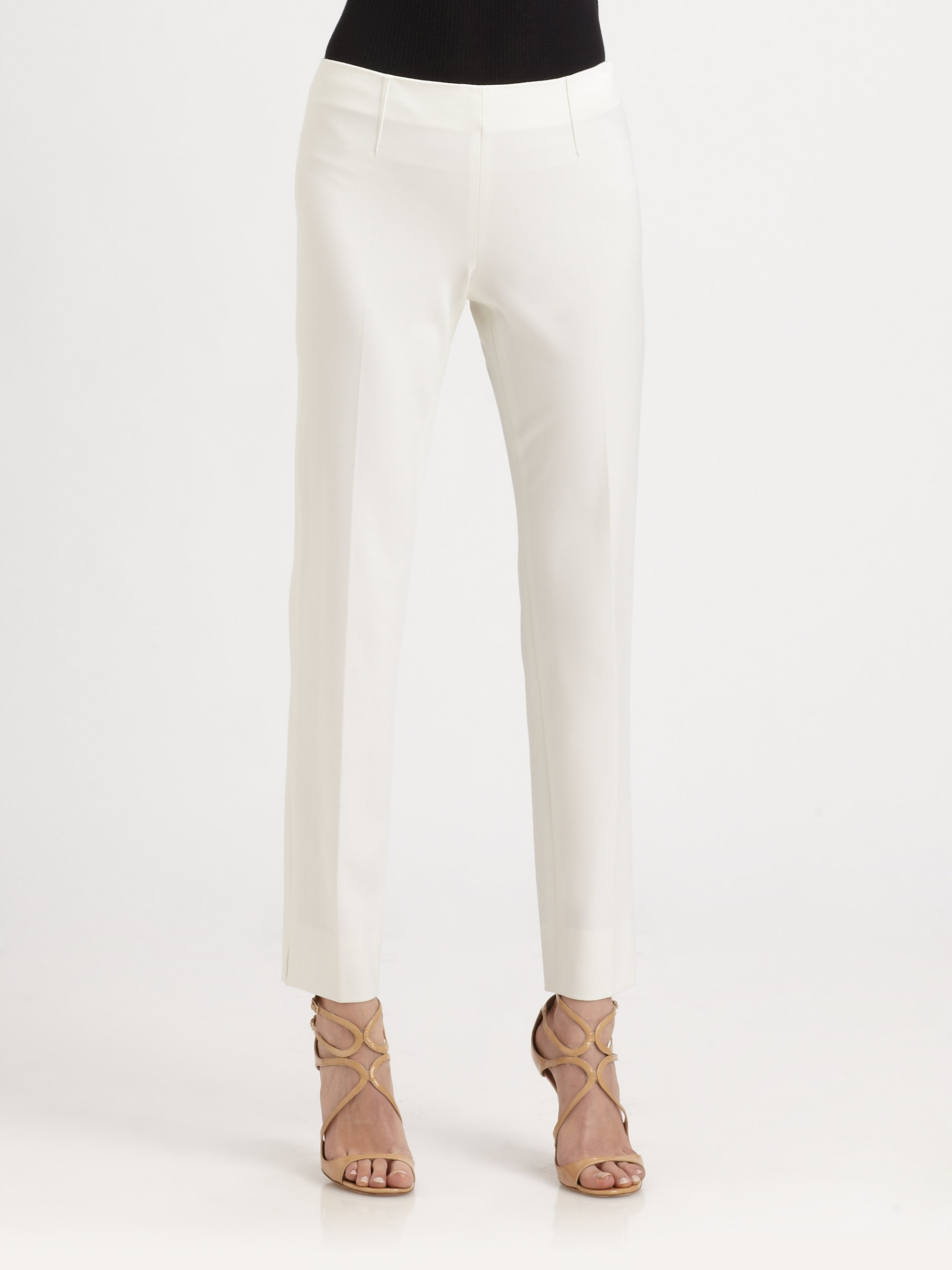 Lyst - Theory Belisa Cropped Pants in White