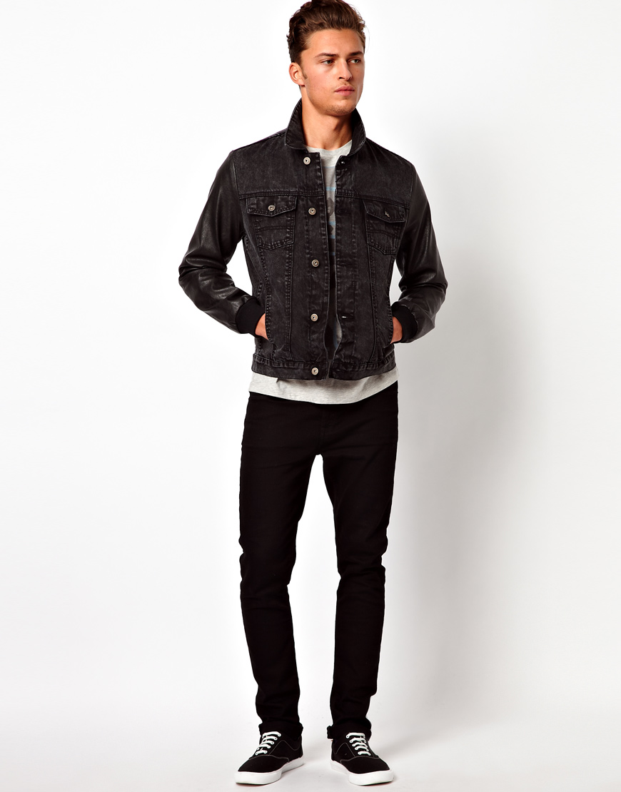 Dune Denim Jacket in Black for Men | Lyst