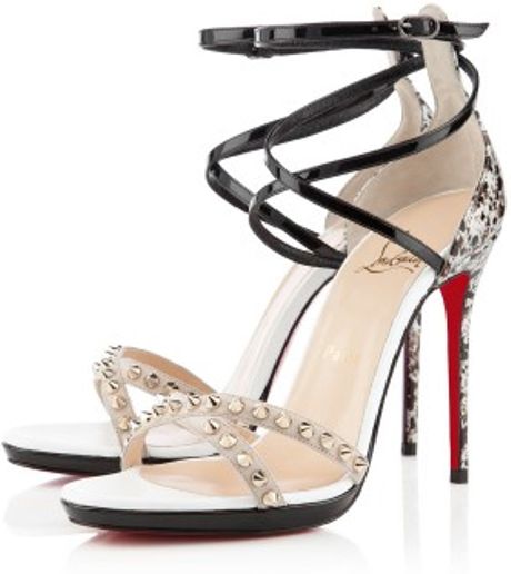 Christian Louboutin Strappy Sandal in Black | Lyst