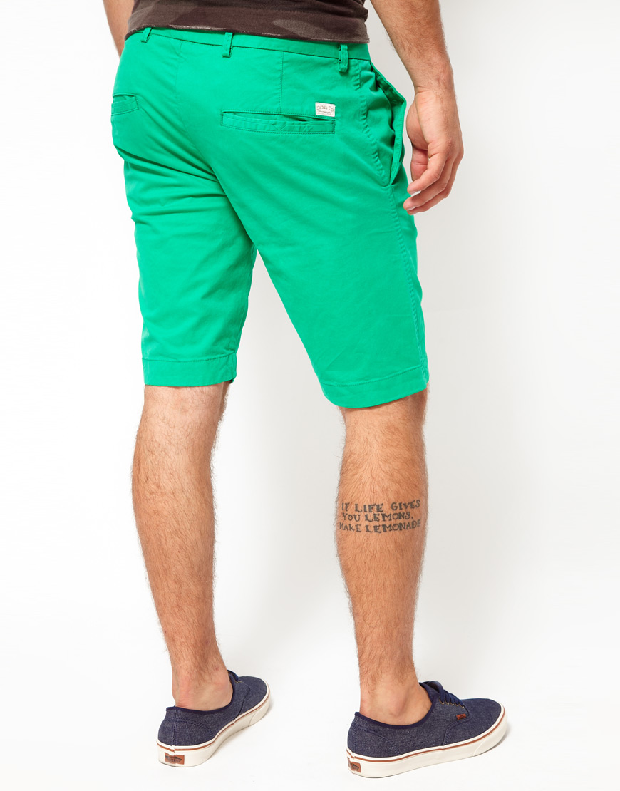 Lyst Diesel Chi Tight Chino Shorts In Green For Men 