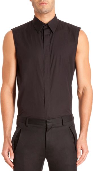 Givenchy Sleeveless Button Front Shirt in Black for Men | Lyst