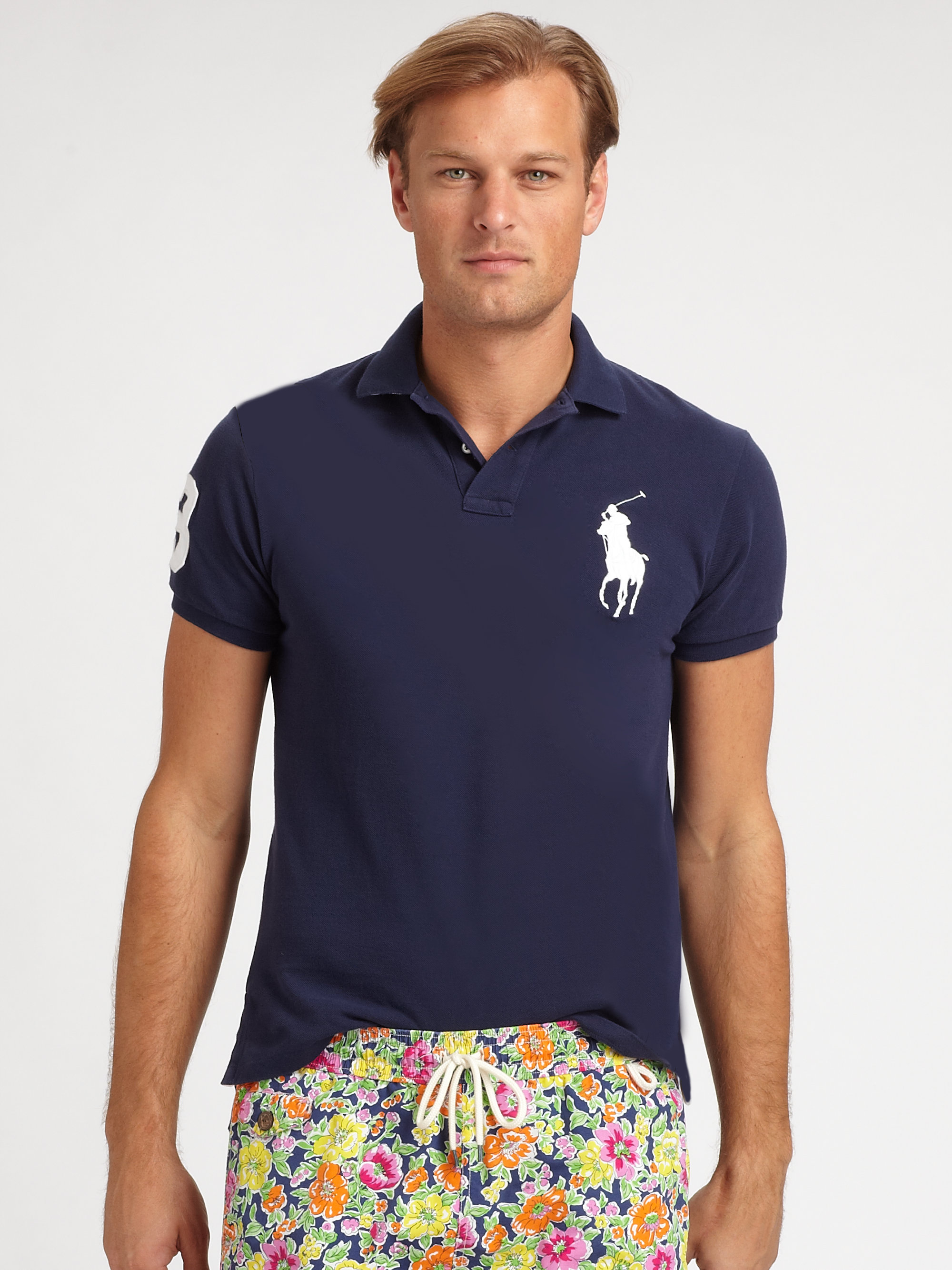 Polo ralph lauren Pique Big Pony Polo in Blue for Men | Lyst