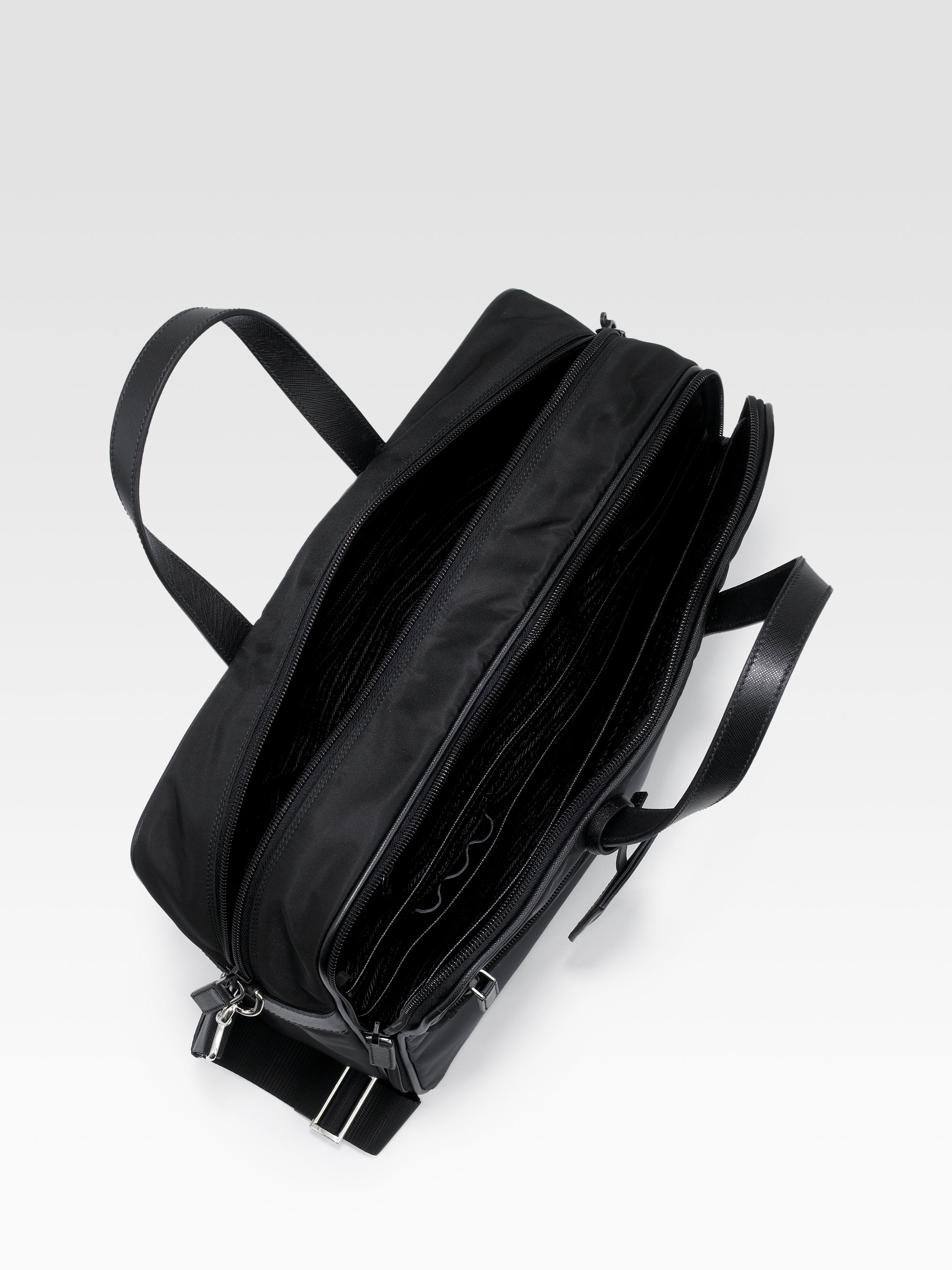 Lyst Prada Nylon Briefcase in Black for Men