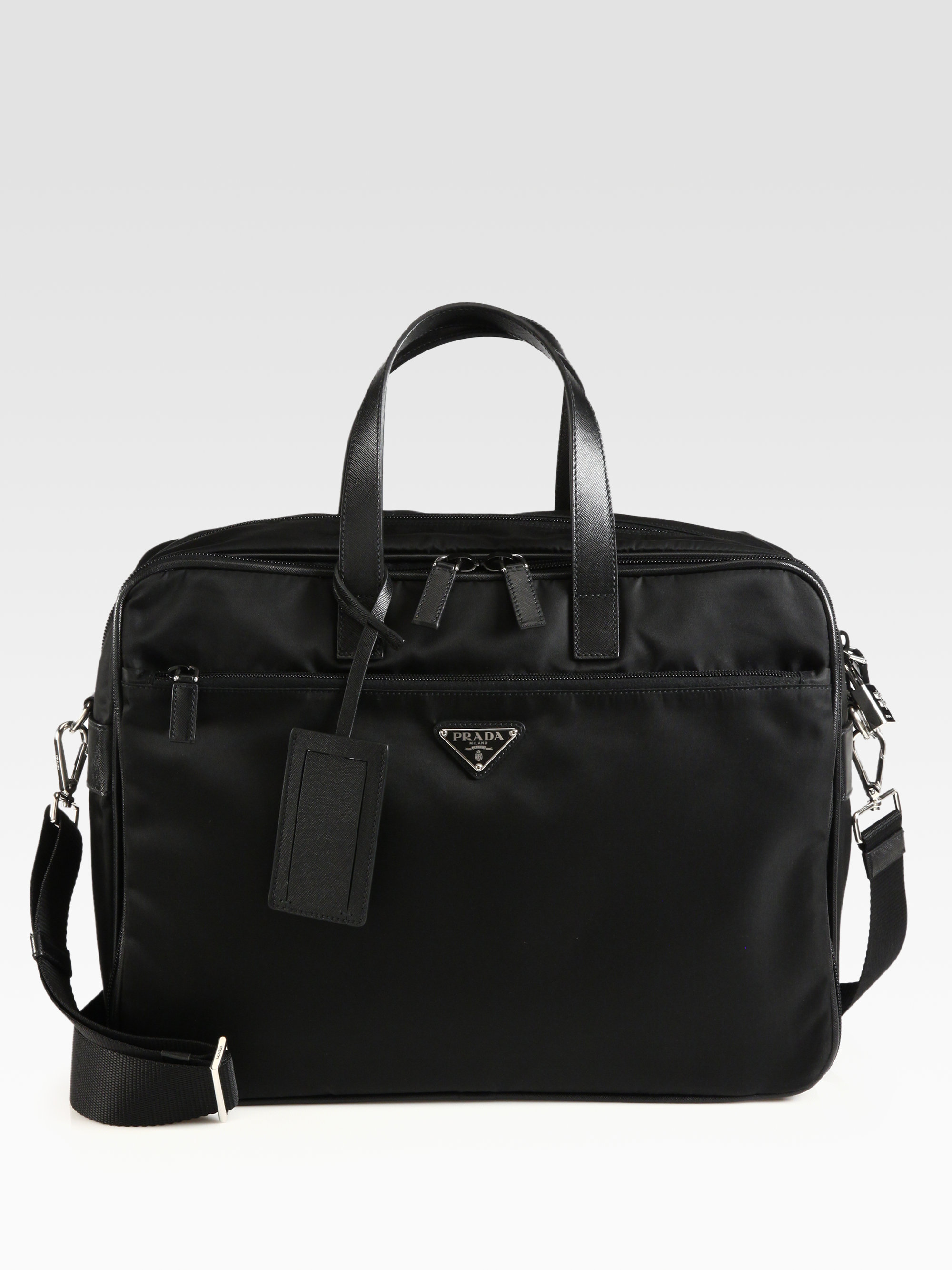 Lyst Prada Nylon Briefcase in Black for Men