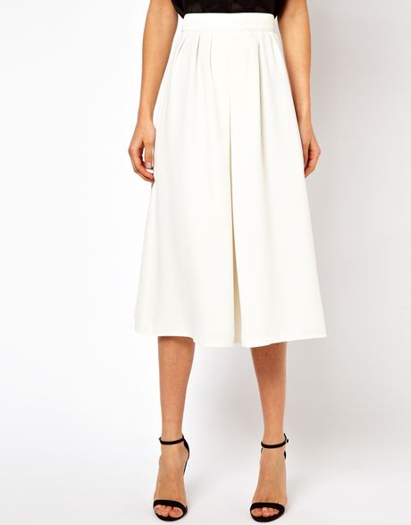 Asos Culottes in White (ivory) | Lyst