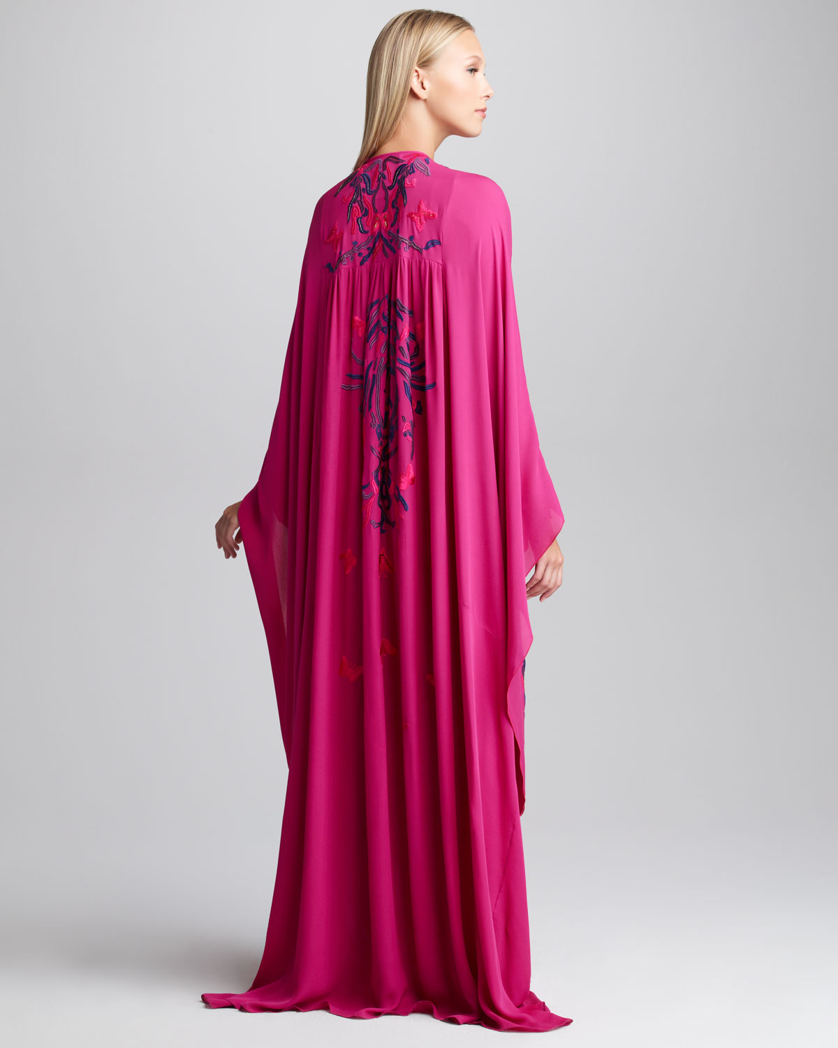 Lyst - Emilio Pucci Broidered Silk Caftan in Pink