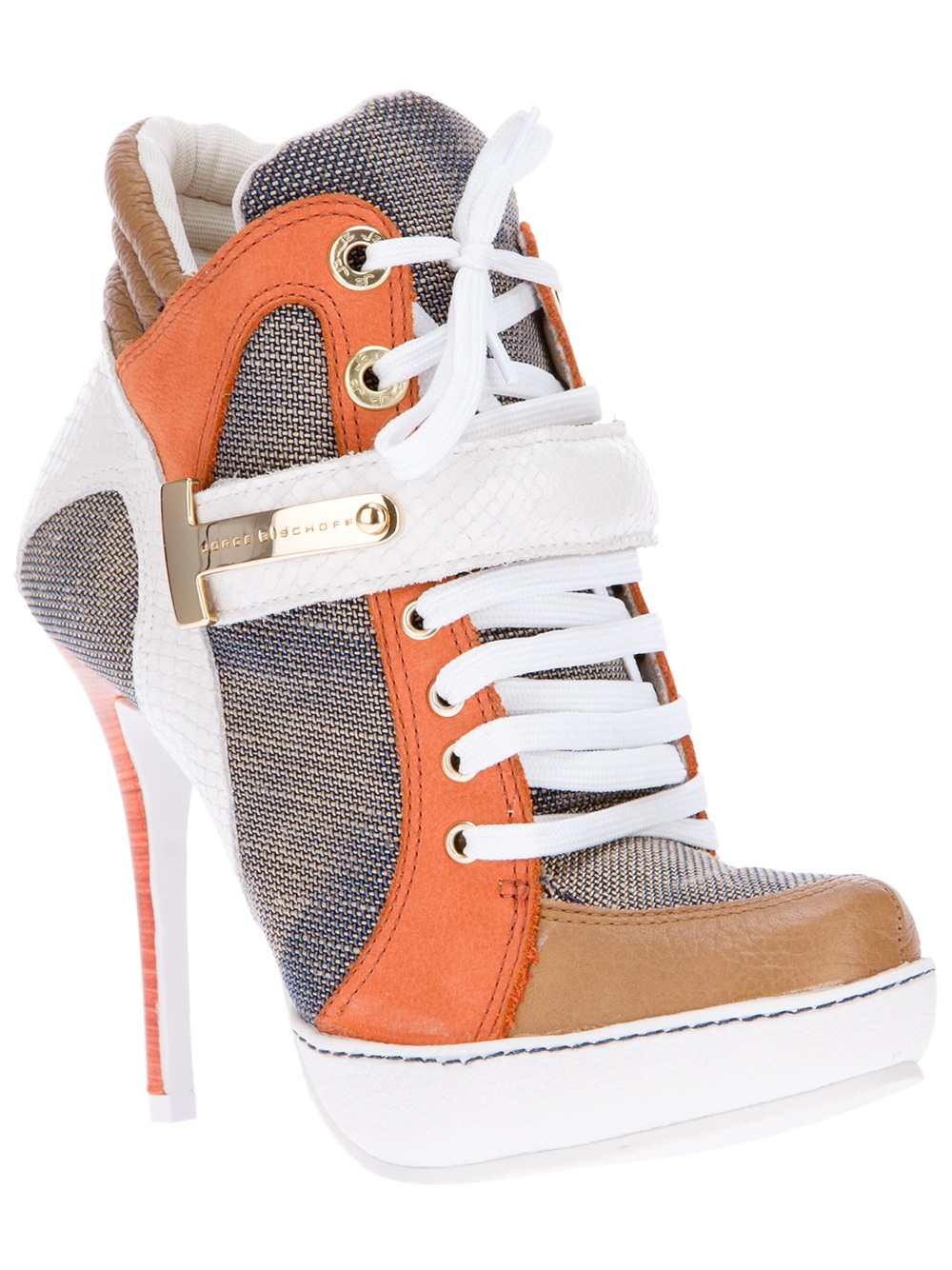 Lyst Bischoff Stiletto Lace Up Trainer in Blue