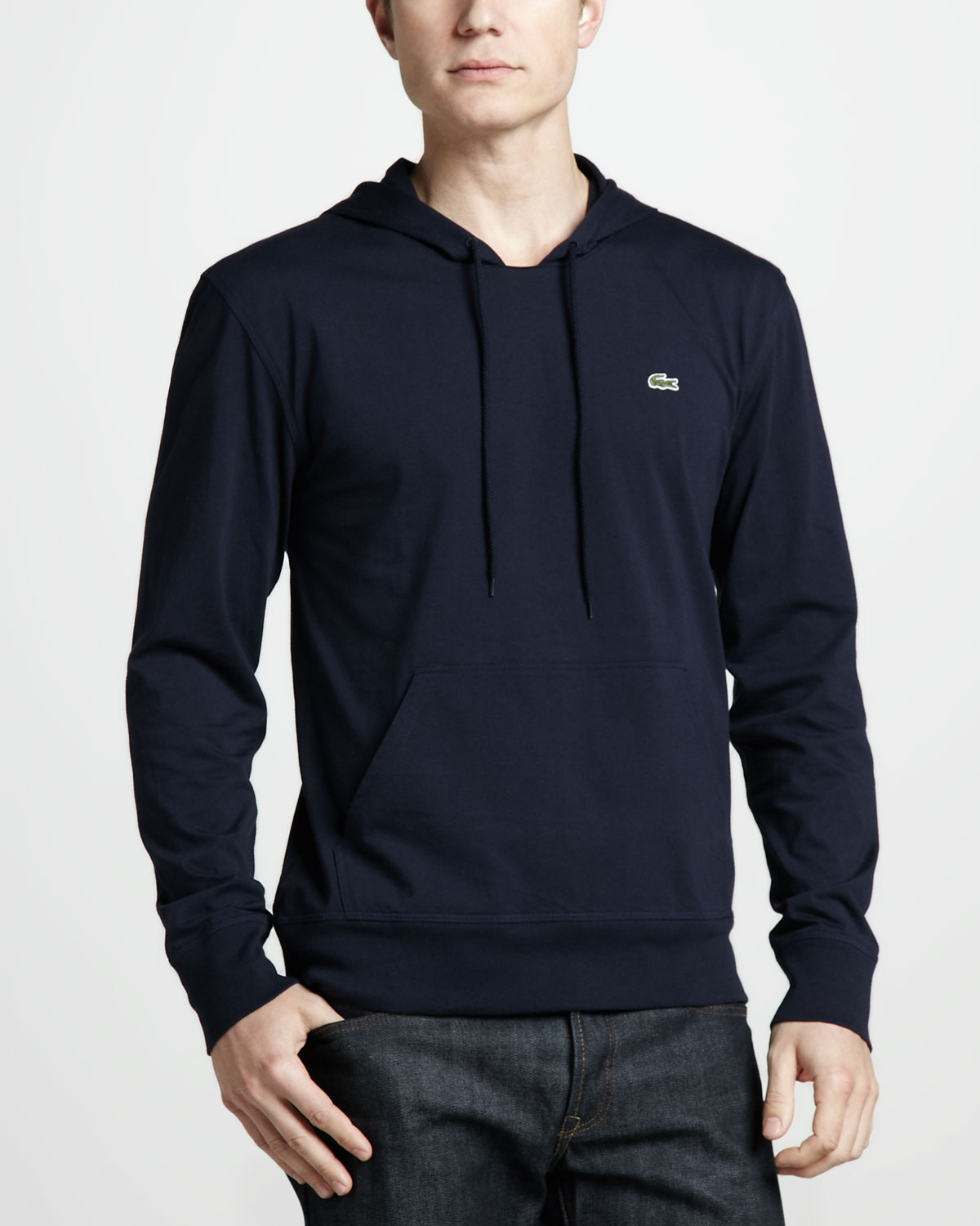 Lacoste Pullover Jersey Hoodie in Blue for Men | Lyst