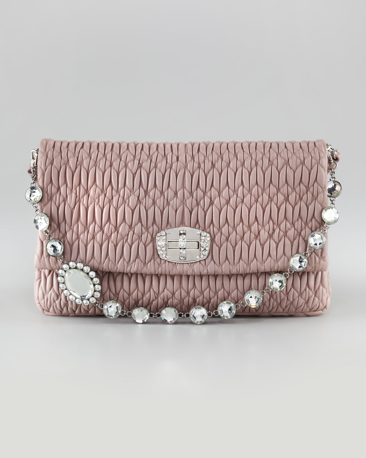 Miu Jewel Handle Large Clutch Bag In Pink Lyst Gallery