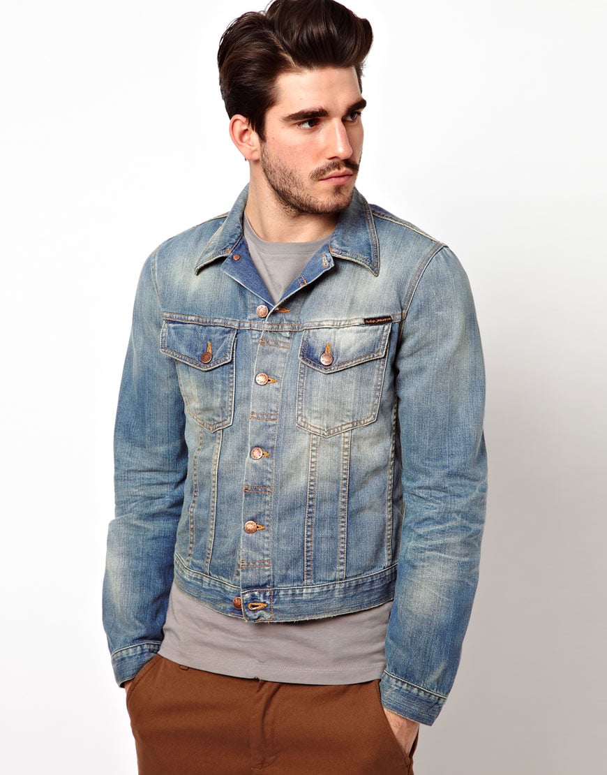 Nudie jeans Denim Jacket Perry Light Worn Wash in Blue for Men | Lyst