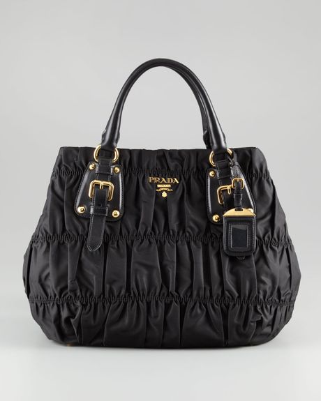 Prada Tessuto Gaufre Tote Bag in Black (nero) | Lyst