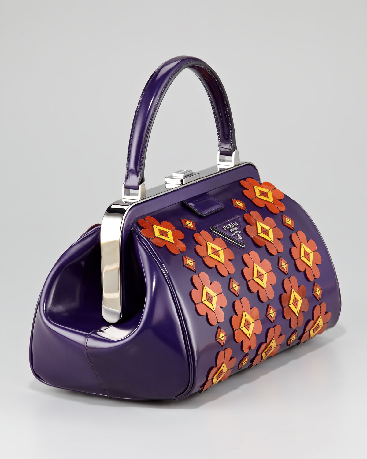 Prada Mini Floral Applique Doctors Bag in Purple (viola arancio ...