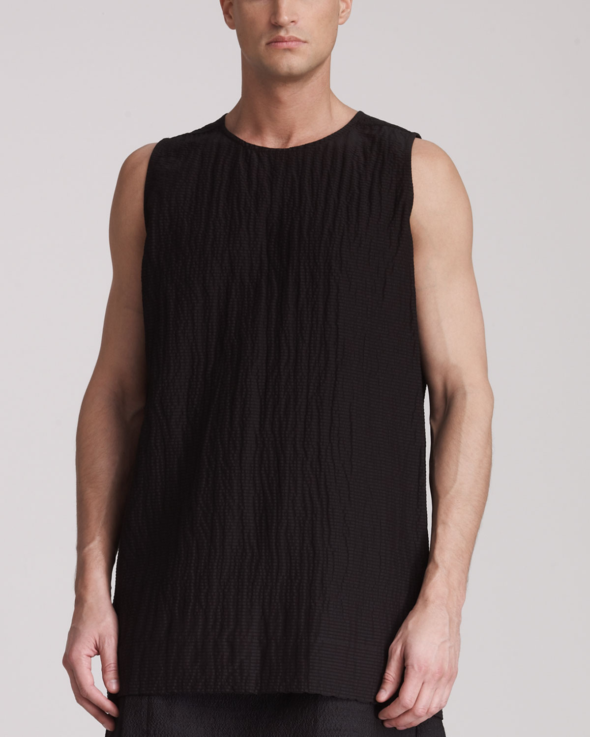 Rick Owens Mens Sleeveless Linegraphic Shirt in Black for Men | Lyst